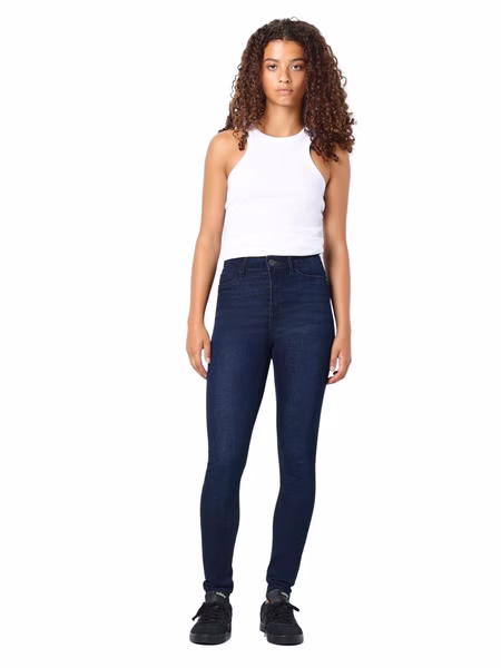 Noisy May Damen Jeans  NMCALLIE HW SKINNY JEANS VI241DB Skinny Fit Blau - Dark Blue Denim Noisy May Damen Jeans  NMCALLIE HW SKINNY JEANS VI241DB Skinny Fit Blau - Dark Blue Denim