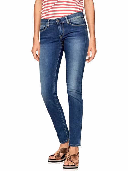 Pepe Jeans Damen Jeans SOHO - Skinny Fit - Blau - Blue Denim Pepe Jeans Damen Jeans SOHO - Skinny Fit - Blau - Blue Denim