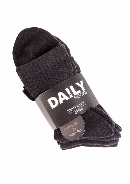 DAILYSOXX Unisex Short Crew Socken Everyday mit Frotteesohle 7er Pack DAILYSOXX Unisex Short Crew Socken Everyday mit Frotteesohle 7er Pack