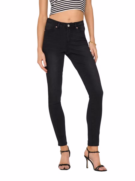 Only Damen Jeans ONLWAUW MID SK BJ1097 Skinny Fit - Schwarz - Washed Black Only Damen Jeans ONLWAUW MID SK BJ1097 Skinny Fit - Schwarz - Washed Black