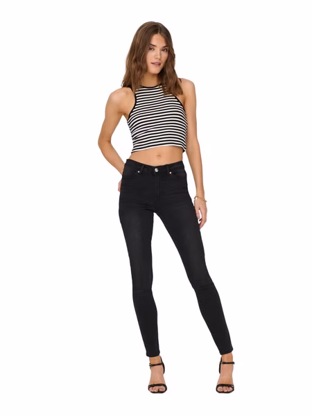 Only Damen Jeans ONLWAUW MID SK BJ1097 Skinny Fit - Schwarz - Washed Black Only Damen Jeans ONLWAUW MID SK BJ1097 Skinny Fit - Schwarz - Washed Black