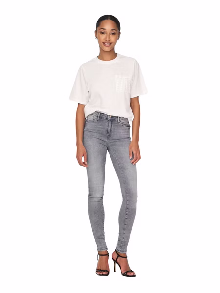 Only Damen Jeans ONLPOWER MID PUSH UP SK AZG937 - Skinny Fit - Grau - Grey Denim Only Damen Jeans ONLPOWER MID PUSH UP SK AZG937 - Skinny Fit - Grau - Grey Denim