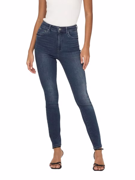 Only Damen Jeans ONLMILA HW SK ANK DNM BJ407 - Skinny Fit - Blau - Blue Black Denim Only Damen Jeans ONLMILA HW SK ANK DNM BJ407 - Skinny Fit - Blau - Blue Black Denim