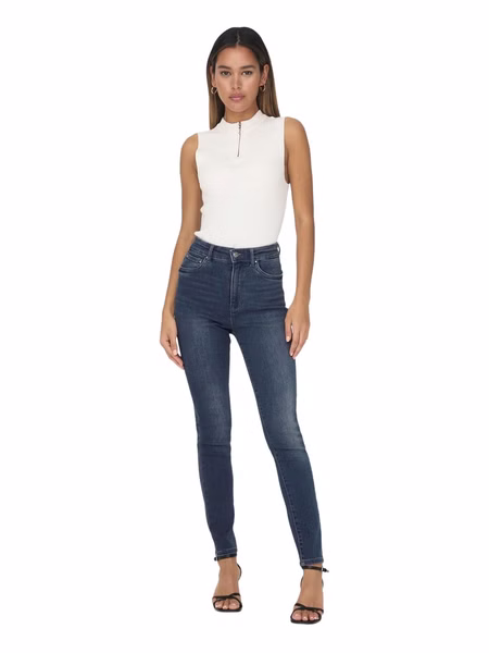 Only Damen Jeans ONLMILA HW SK ANK DNM BJ407 - Skinny Fit - Blau - Blue Black Denim Only Damen Jeans ONLMILA HW SK ANK DNM BJ407 - Skinny Fit - Blau - Blue Black Denim
