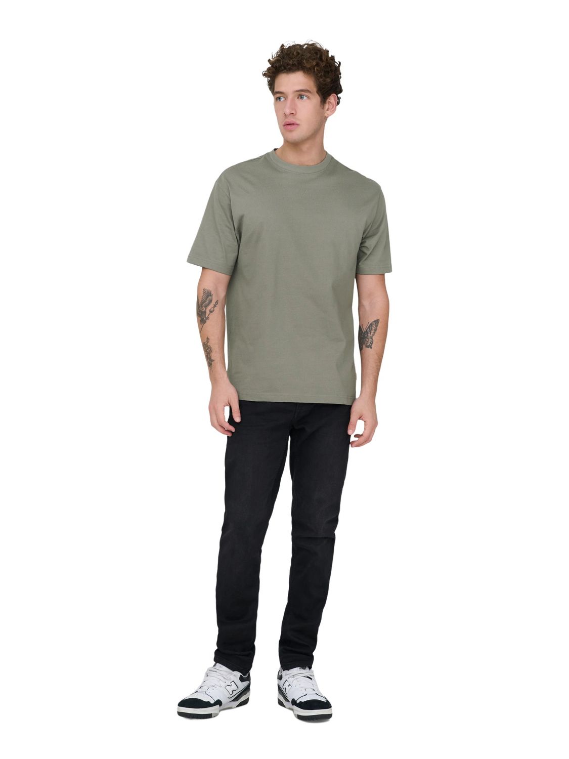 Only & Sons Herren Rundhals T-Shirt ONSFRED - Relaxed Fit günstig online kaufen