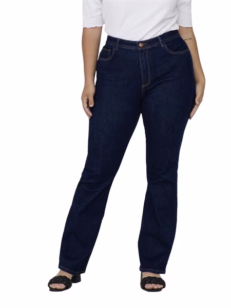 Carmakoma by Only Damen Jeans CARSALLY - Skinny Fit Flared Leg - Blau - Dark Blue Denim - Plus Size Carmakoma by Only Damen Jeans CARSALLY - Skinny Fit Flared Leg - Blau - Dark Blue Denim - Plus Size