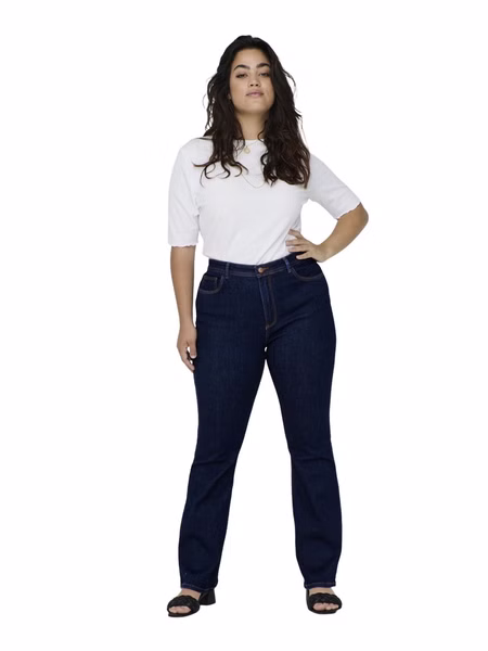 Carmakoma by Only Damen Jeans CARSALLY - Skinny Fit Flared Leg - Blau - Dark Blue Denim - Plus Size Carmakoma by Only Damen Jeans CARSALLY - Skinny Fit Flared Leg - Blau - Dark Blue Denim - Plus Size