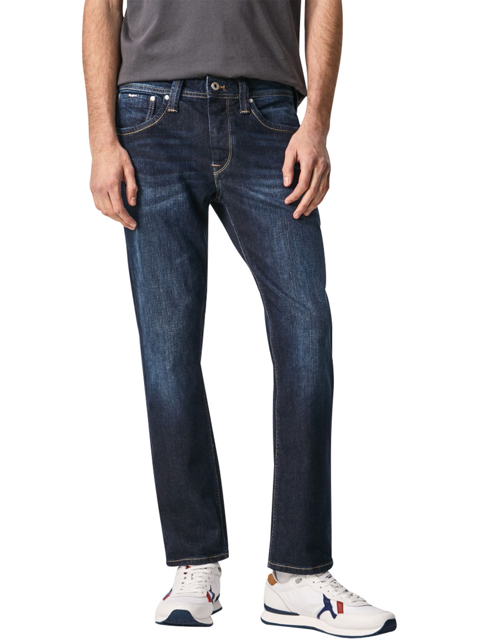 Pepe Jeans Herren Jeans CASH - Regular Fit - Blau - Dark Blue Denim
