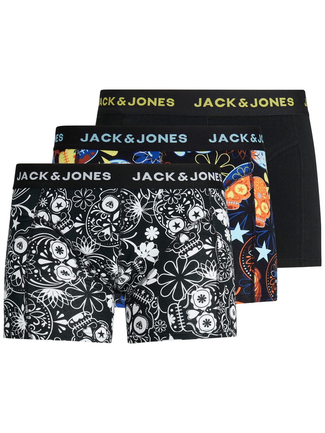 Jack & Jones Herren Boxershort JACSUGAR SKULL TRUNKS 3er Pack