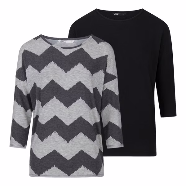 Only Damen Top ONLGLAMOUR Regular Fit 3/4 Ärmel 2er Pack Only Damen Top ONLGLAMOUR Regular Fit 3/4 Ärmel 2er Pack