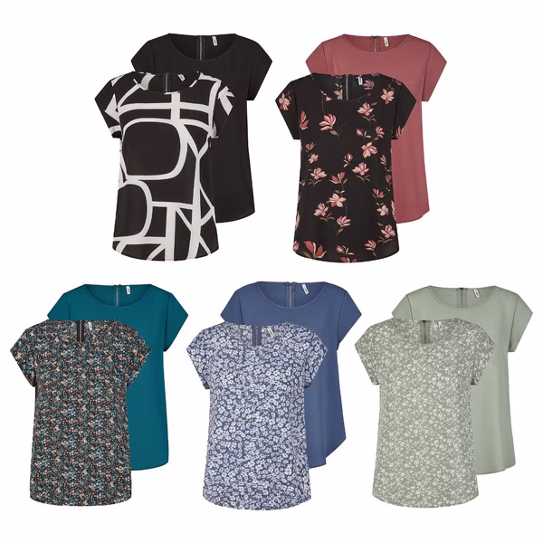 Only Tshirt Damen Regular Fit ONLVIC 2er Pack Only Tshirt Damen Regular Fit ONLVIC 2er Pack