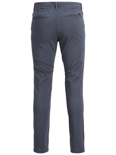 Jack & Jones Herren Chino Hose JPSTMARCO JJBOWIE SA ASPHALT - Slim Fit Grau
