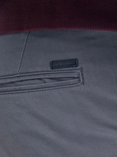 Jack & Jones Herren Chino Hose JPSTMARCO JJBOWIE SA ASPHALT - Slim Fit Grau