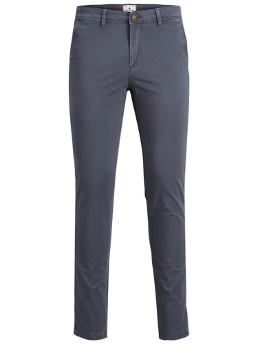 Jack & Jones Herren Chino Hose JPSTMARCO JJBOWIE SA ASPHALT - Slim Fit Grau