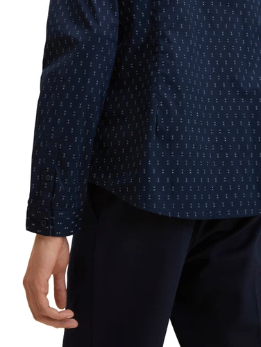 Tom Tailor Herren Langarm Hemd ALLOVER PRINT - Slim Fit
