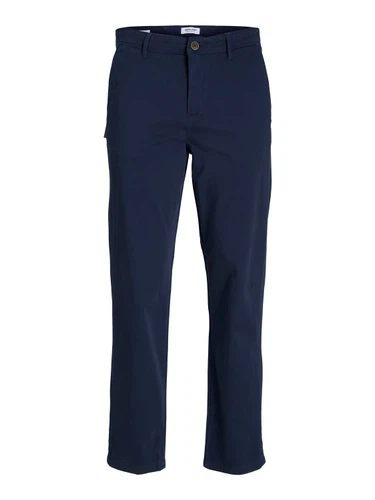 Jack & Jones Herren Chino Hose JPSTKANE JJBOWIE SA - Comfort Fit Blau - Navy Blazer