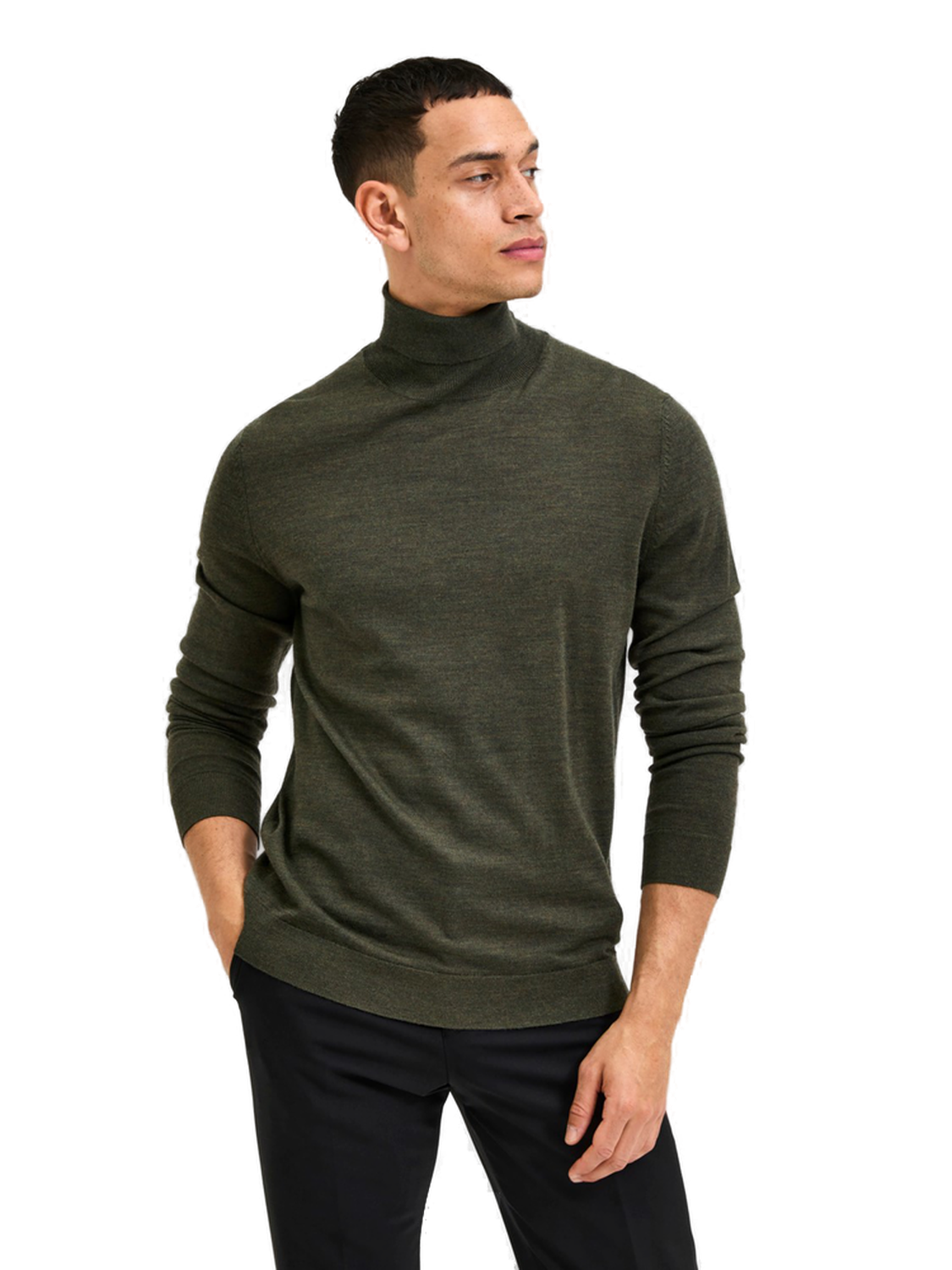 Selected Herren Rollkragen Pullover SLHTOWN MERINO COOLMAX Slim Fit