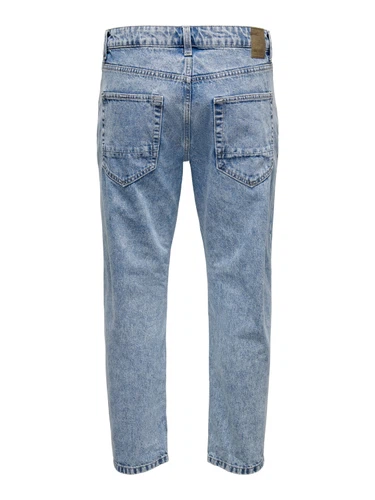 Only & Sons Herren Jeans ONSAVI BEAM PK 1421 - Regular Fit - Blau - Blue Denim