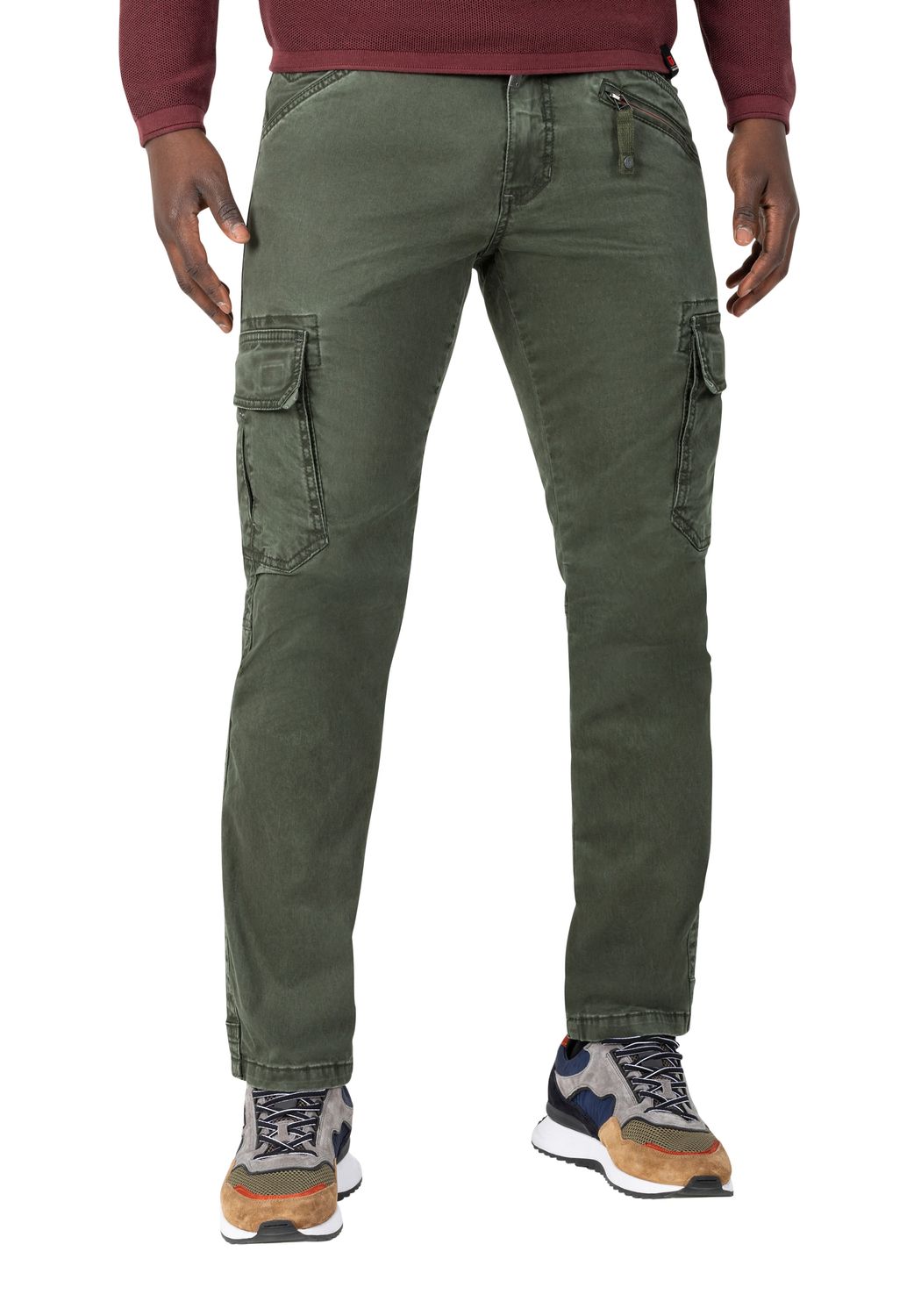 Timezone Herren Cargo Hose REGULAR BENTZ - Regular Fit - Beige Blau Grau Grün