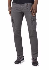 Timezone Herren Cargo Hose REGULAR BENTZ - Regular Fit - Beige Blau Grau GrünGrau