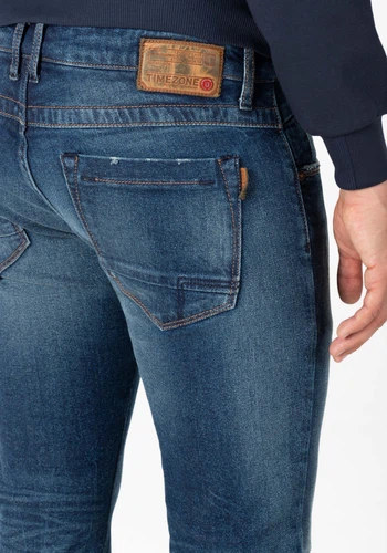 TIMEZONE Herren Jeans SLIM SCOTTTZ - Slim Fit - Blau - Dark Riged Wash