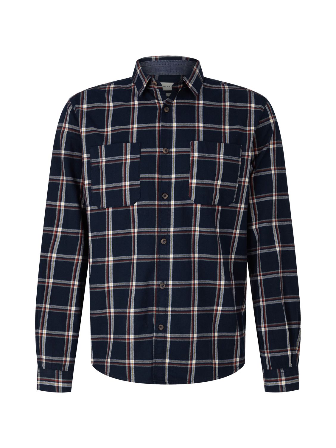 Tom Tailor Herren Langarm Hemd FLANELL CHECKED - Regular Fit