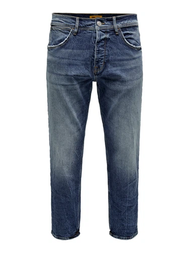 Only & Sons Herren Jeans ONSAVI COMFORT 4935 - Relaxed Fit - Blau - Dark Medium Blue Denim
