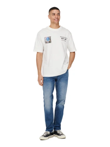 Only & Sons Herren Jeans ONSAVI COMFORT 4935 - Relaxed Fit - Blau - Dark Medium Blue Denim