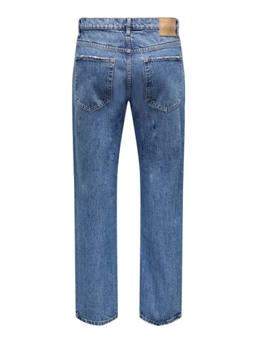 Only & Sons Herren Jeans ONSEDGE LOOSE 4939 - Relaxed Fit - Blau - Medium Blue Denim