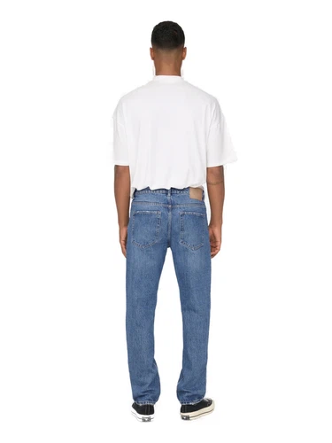 Only & Sons Herren Jeans ONSEDGE LOOSE 4939 - Relaxed Fit - Blau - Medium Blue Denim