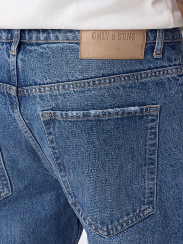 Only & Sons Herren Jeans ONSEDGE LOOSE 4939 - Relaxed Fit - Blau - Medium Blue Denim