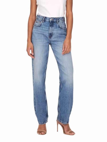 Only Damen Jeans ONLROBYN DOT536 - Straight Fit - Blau - Medium Blue Denim Only Damen Jeans ONLROBYN DOT536 - Straight Fit - Blau - Medium Blue Denim