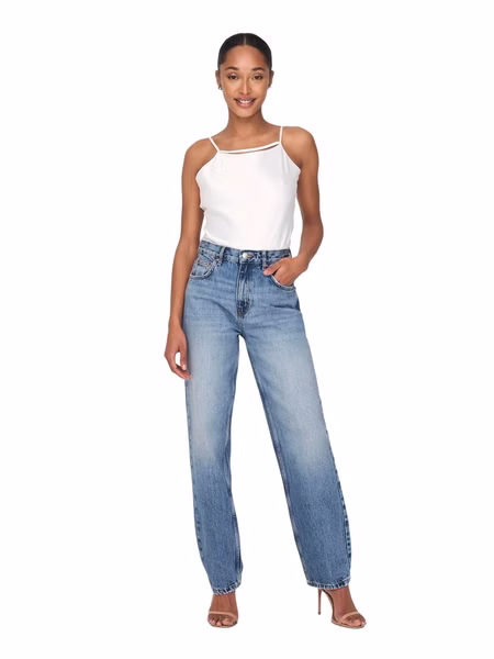 Only Damen Jeans ONLROBYN DOT536 - Straight Fit - Blau - Medium Blue Denim Only Damen Jeans ONLROBYN DOT536 - Straight Fit - Blau - Medium Blue Denim