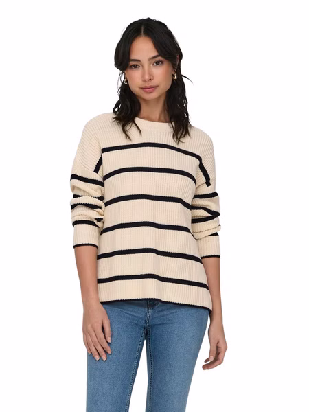 Only Damen Rundhals Strickpullover ONLPERNILLE STRIPE Only Damen Rundhals Strickpullover ONLPERNILLE STRIPE