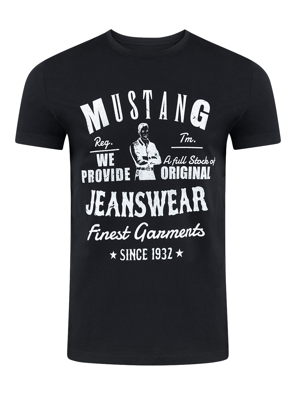 Mustang Herren T-Shirt Mehrfarbig Rundhals Regular Fit S bis 6XL