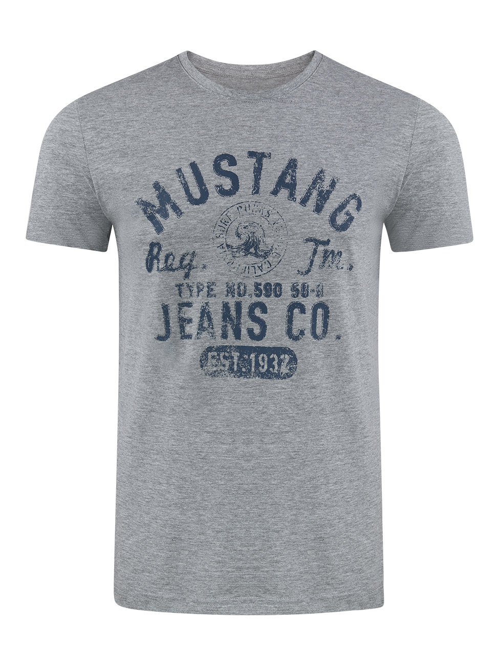 Mustang Herren T-Shirt Mustang Mehrfarbig Rundhals Regular Fit S bis 6XL