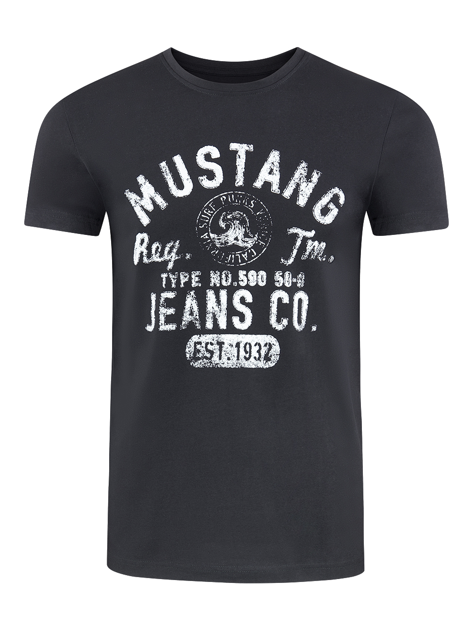 Mustang Herren T-Shirt Mustang Mehrfarbig Rundhals Regular Fit S bis 6XL