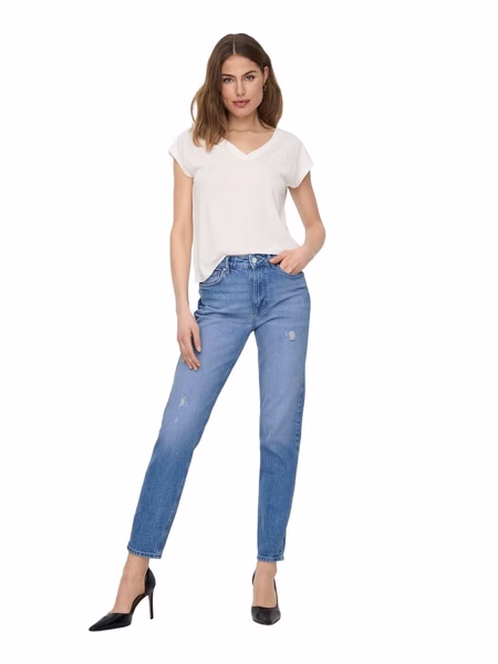 Only Damen Jeans ONLEMILY REA697 - Straight Fit - Blau - Light Blue Denim Only Damen Jeans ONLEMILY REA697 - Straight Fit - Blau - Light Blue Denim