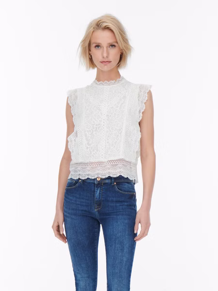 Only Damen Top  ONLKARO LACE - Regular Fit Only Damen Top  ONLKARO LACE - Regular Fit