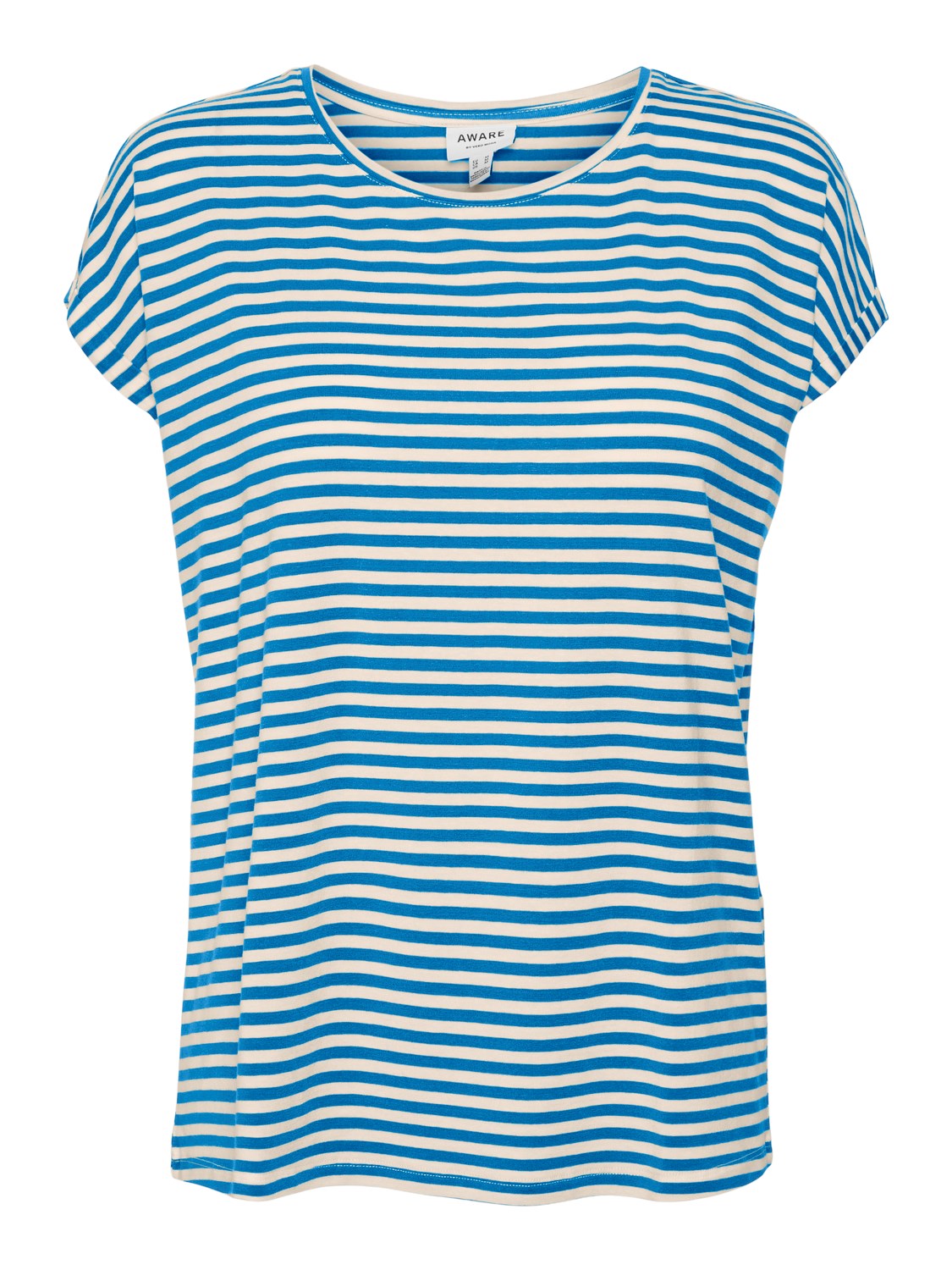 Vero Moda Damen T-Shirt VMAVA PLAIN STRIPE - Regular Fit