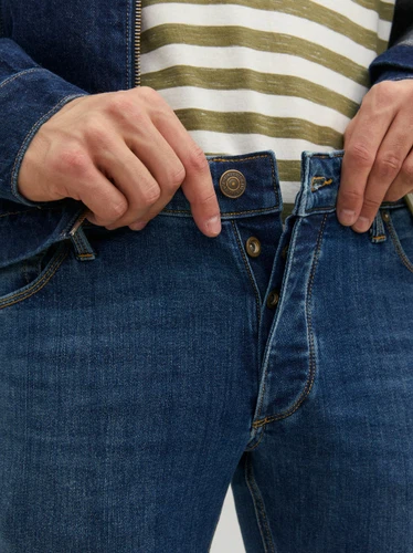 Jack & Jones Herren Jeans JJIGLENN JJEVAN AM 477- Slim Fit - Blau - Blue Denim