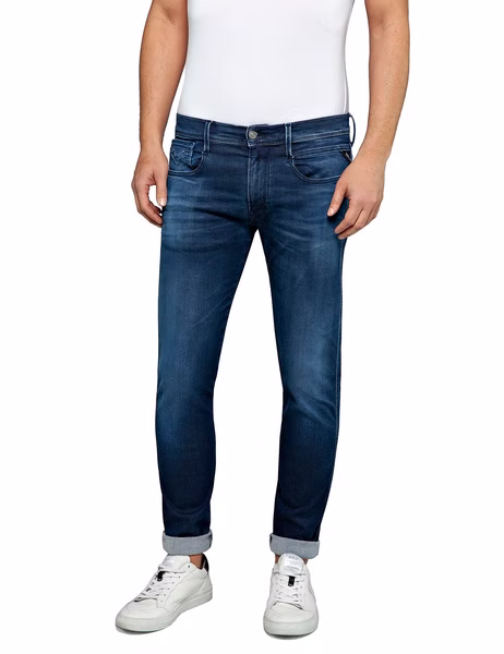 Replay Herren Jeans ANBASS - Slim Fit - Blau - Dark Blue Denim Hyperflex Stretch Replay Herren Jeans ANBASS - Slim Fit - Blau - Dark Blue Denim Hyperflex Stretch