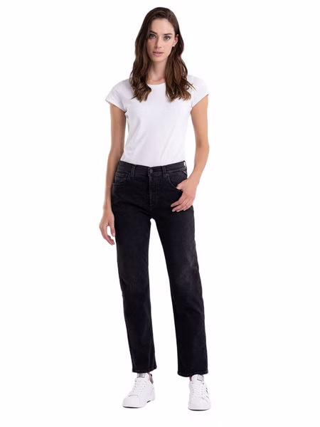 Replay Damen Jeans MAIJKE STRAIGHT - Straight Fit - Schwarz - Black Denim Replay Damen Jeans MAIJKE STRAIGHT - Straight Fit - Schwarz - Black Denim