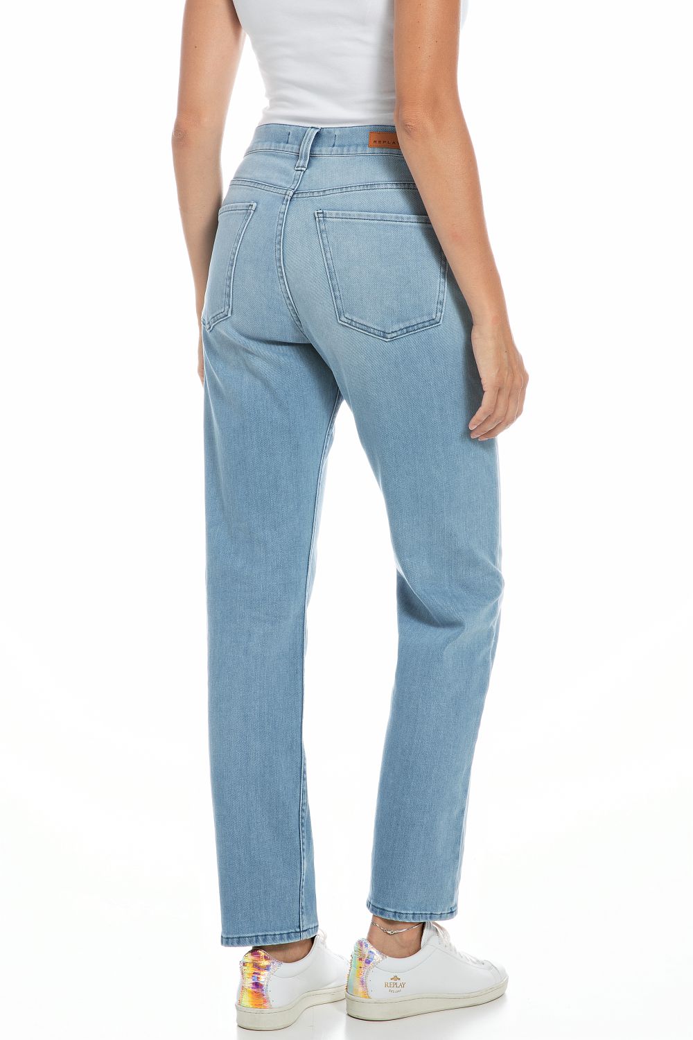 Replay Damen Jeans MAIJKE STRAIGHT - Straight Fit - Blau - Medium Blue Deni günstig online kaufen