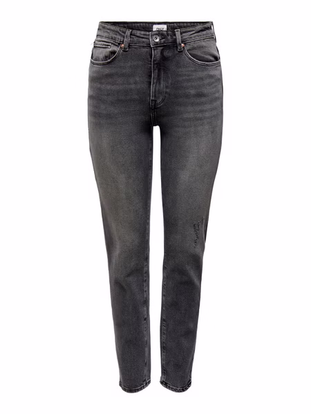 Only Damen Jeans ONLEMILY CRO614 - Straight Fit - Grau - Dark Grey Denim Only Damen Jeans ONLEMILY CRO614 - Straight Fit - Grau - Dark Grey Denim