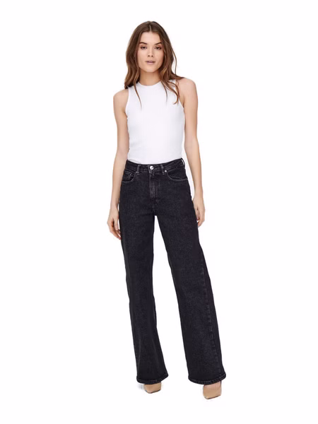 Only Damen Jeans ONLJUICY LIFE HW WIDE LEG REA244 - Comfort Fit - Schwarz - Black Denim Only Damen Jeans ONLJUICY LIFE HW WIDE LEG REA244 - Comfort Fit - Schwarz - Black Denim