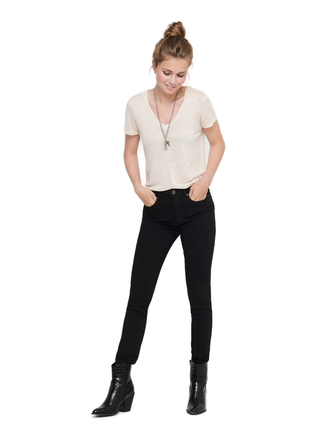 Only Damen Jeans ONLFOREVER SOO796C - Skinny Fit - Schwarz - Black Denim günstig online kaufen