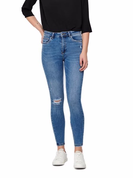 Only Damen Jeans ONLMILA HW SK ANK DNM BJ139944 - Skinny Fit - Blau - Medium Blue Denim Only Damen Jeans ONLMILA HW SK ANK DNM BJ139944 - Skinny Fit - Blau - Medium Blue Denim