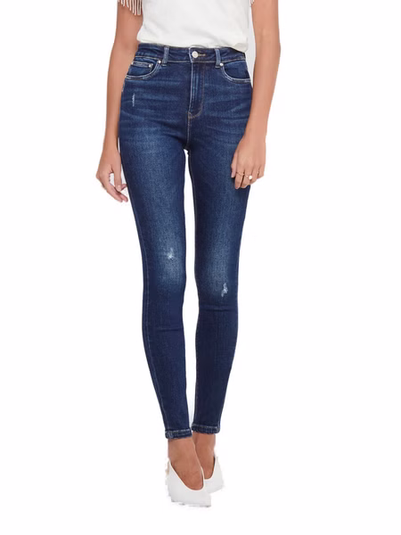 Only Damen Jeans ONLMILA HW SK ANK BJ374 - Skinny Fit - Blau - Dark Blue Denim Only Damen Jeans ONLMILA HW SK ANK BJ374 - Skinny Fit - Blau - Dark Blue Denim