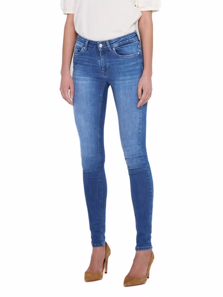 Only Damen Jeans ONLBLUSH MID SK REA12187 - Skinny Fit - Blau - Medium Blue Denim Only Damen Jeans ONLBLUSH MID SK REA12187 - Skinny Fit - Blau - Medium Blue Denim